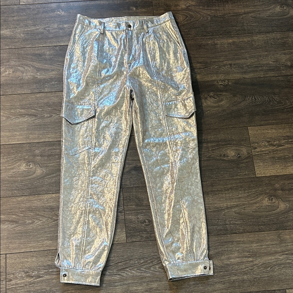 Young Fabulous & Broke Metallic Silver Cargo Joggers